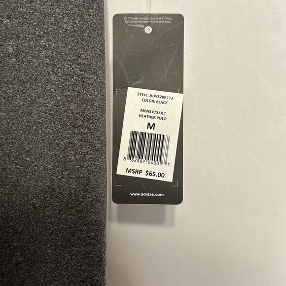 Adidas Golf Polo Ultimate‎ UPF 50 Grey Heather Size Medium NWT - Picture 3 of 8